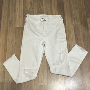 American Eagle NE(X)T LEVEL STRETCH Hi-rise jegging crop distressed white ~ 4